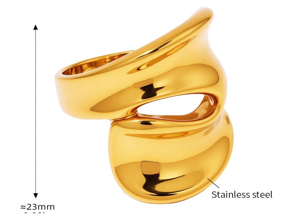 Europäischer & Amerikanischer Stil 18K Edelstahl Tropfglasur Ringe – Unregelmäßig, Kreativ, Nicht verblassender Schmuck.