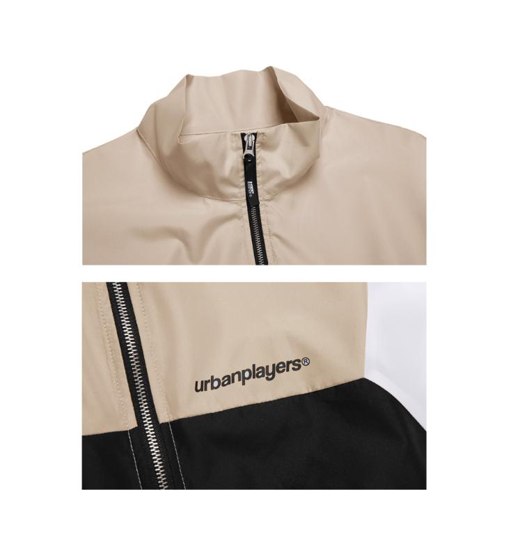 Urban Players New England Oversized Windbreaker Jacket (Beige)