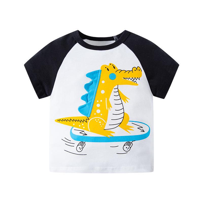 Korejská dětská kreslená letní trička – topy s krátkým rukávem pro chlapce