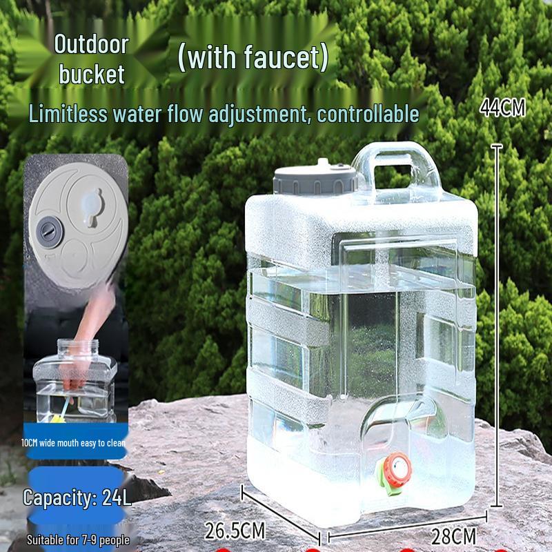 ZISIZ 28L Outdoor Camping Water Bucket with Timer Lid