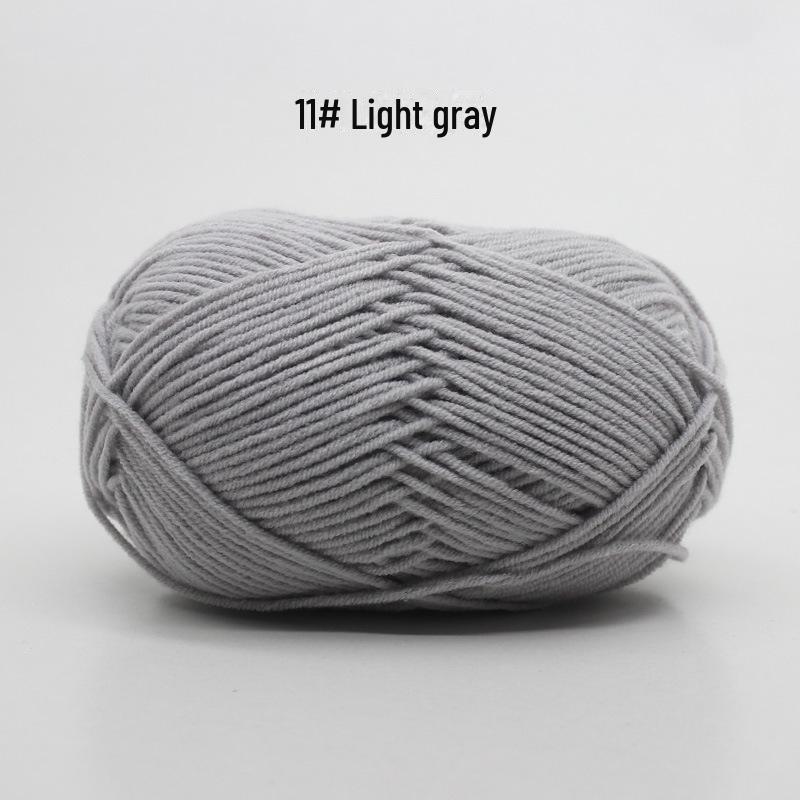 4 Strands Medium Thick Milk Cotton Yarn for Hand-Woven Baby Projects