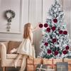 12pcs Christmas Tree Hanging Ball Decoration 2.4Inch Velvet Christmas Ornaments Balls Flocked Shatterproof Plastic Xmas Tree Ball for Party Holiday