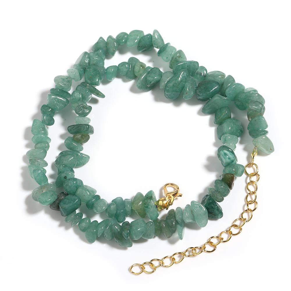 1 Strand 43cm Irregular Gravel Bead Choker Necklace Natural Stone Crystal Necklace Lobster Clasp Chain For Women Jewelry Gift