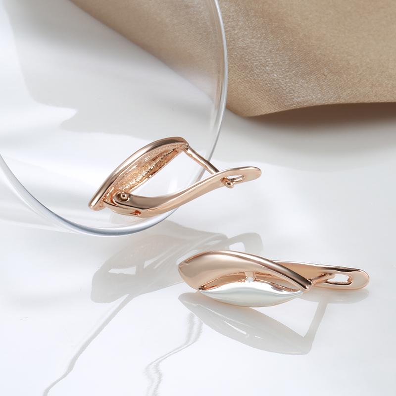 Modne etniczne kolczyki wiszące dla panny młodej Metalowe kolczyki w kształcie rombu w kolorze różowego złota dla kobiet Vintage biżuteria ślubna