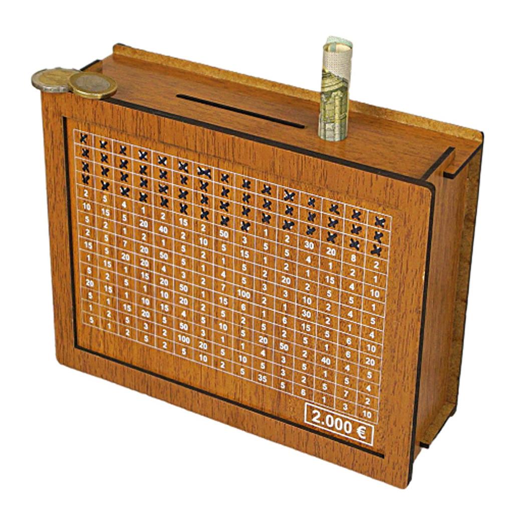 Wood Piggy Bank Save Money Box Decorative Household Organization Box for Home School Office Bedroom Dormitory Decoration