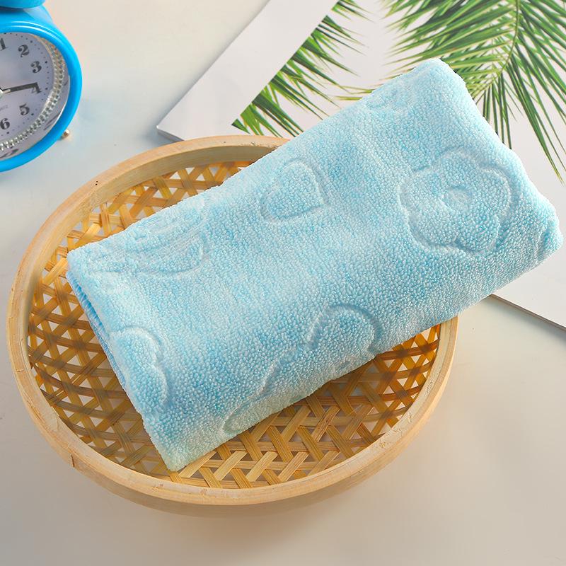 Soft Quick-Dry Embossed Microfiber Bear Bath Towel