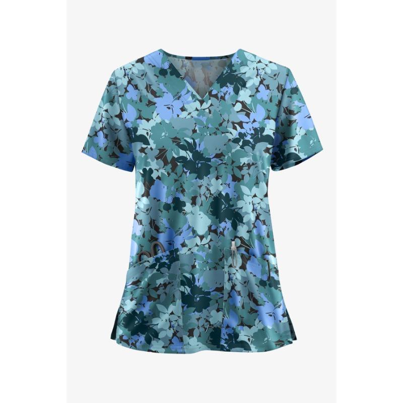 

Медицинская форма медсестры клиника сестринского ухода цветочная рабочая одежда больница футболка футболка с коротким рукавом блузка сиделка работающая женщина медицинская 6XL