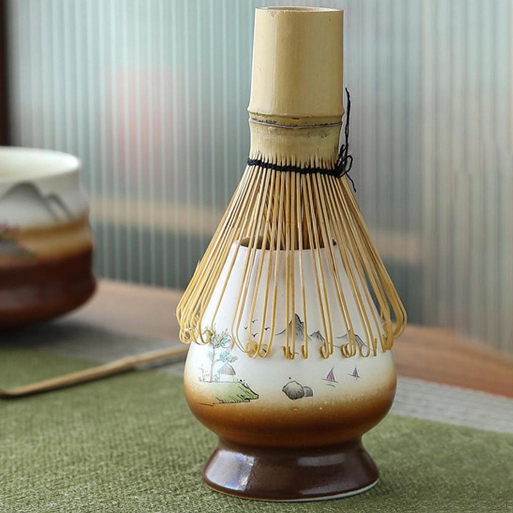 Artisanal Matcha Bowl Whisk Holder Set for Tea Ceremony Essentials