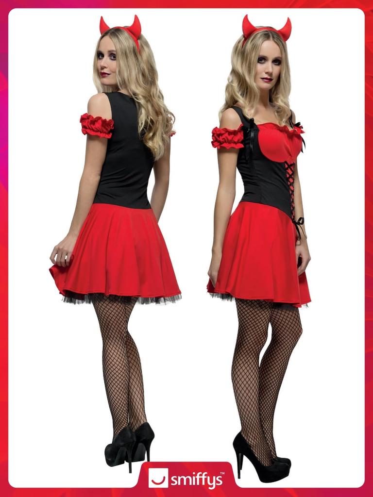 Smiffys Fever Wicked Devil Red Us Dress Women's Costume, - 10-12