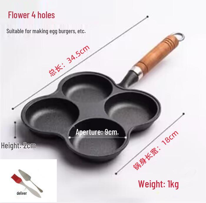 Non-Stick Cast Iron Egg Burger Mold & Dumpling Pan
