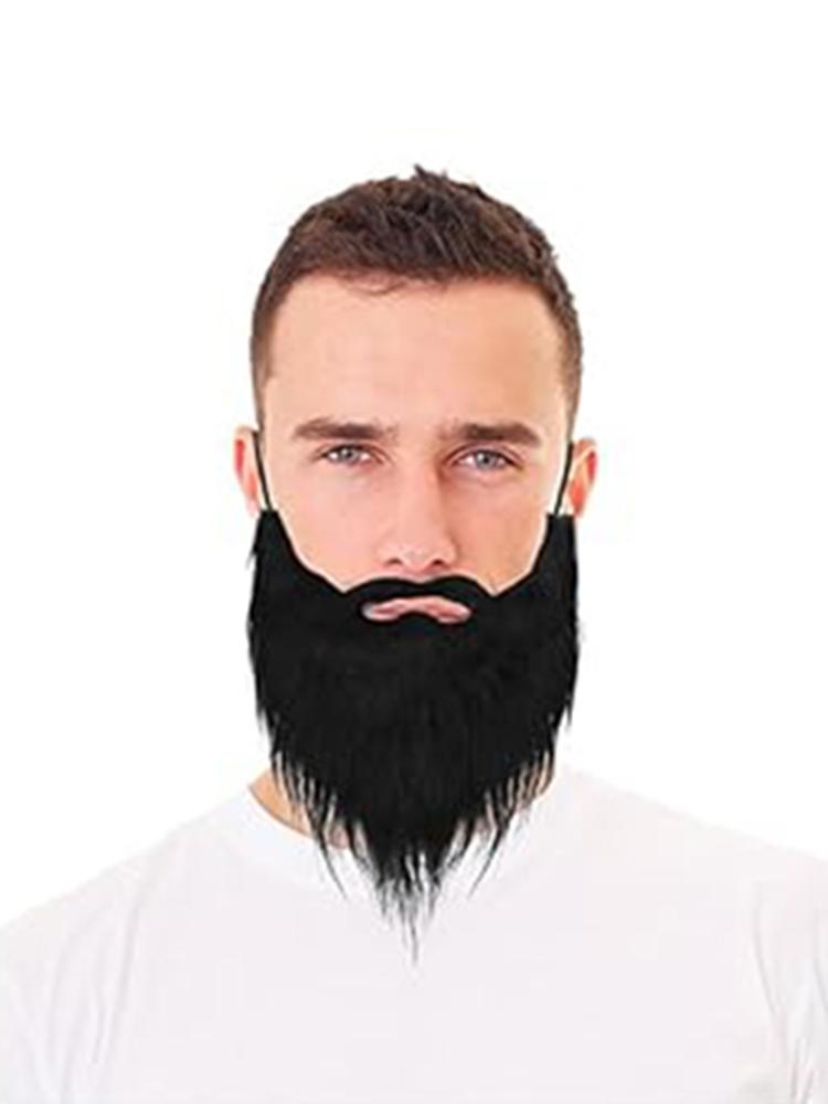 Realistic Big Fake Beard For Men - Long Black, Comfortable, Natural Look, Perfect For Halloween Christmas Party & Themed Events