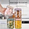 Transparent Glass Storage Jar for Tea, Grains, Snacks, and Nuts.