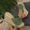 Sandalias de Plataforma para Mujer Alpargatas sin Cierre Calzado Deslizante de Cuña Cómodas Sandalias Deslizantes de Punto Sandalias de Cuña Casuales Zapatos de Tacón para Vestido de Playa de Verano para Mujer