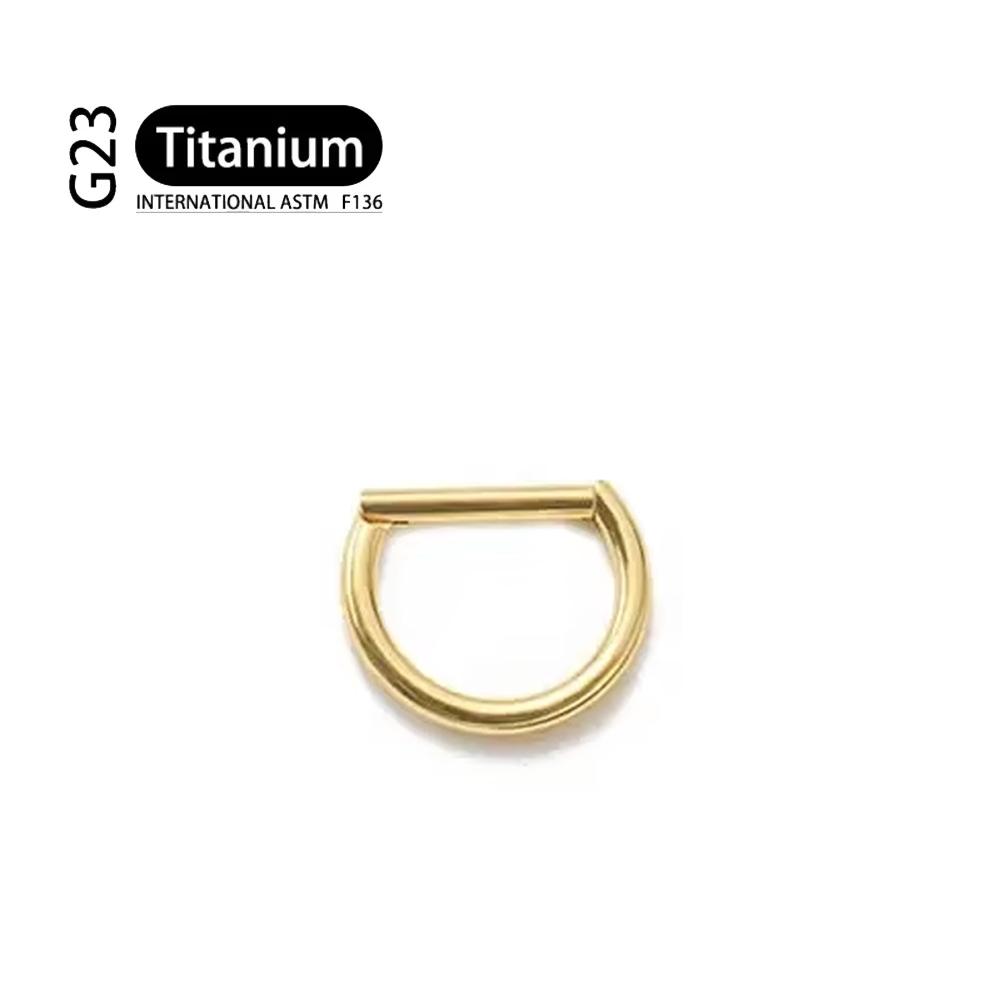 G23 Titanium Piercing 16G/18G 8/10/12mm Nose Ring D Shape Segment Ring Clicke Cartilage Tragus Helix Lip Piercing Body Jewelry