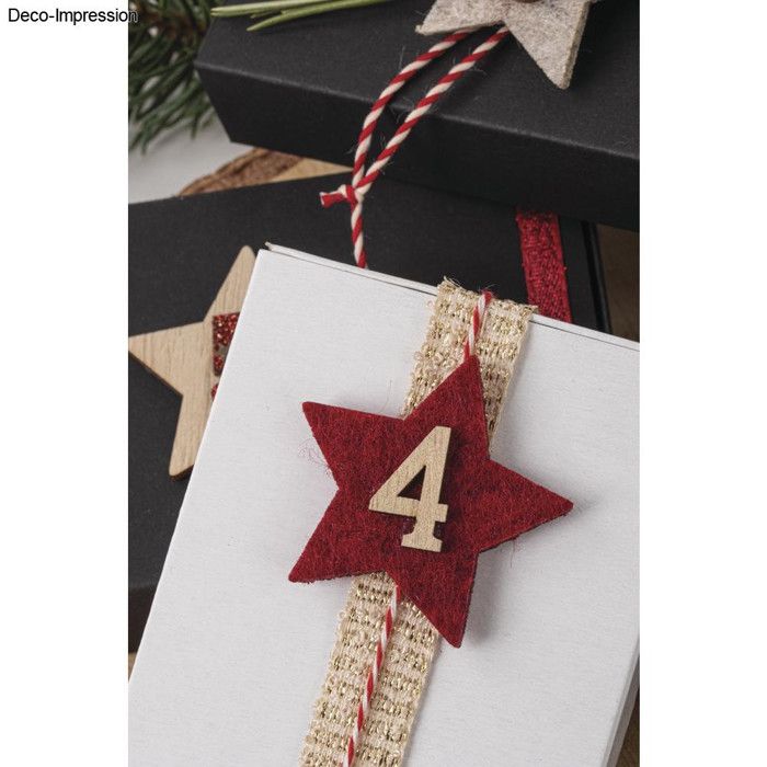 Advent Calendar Numbers - RAYHER - Wood, Felt, Glitter - 24 Pcs