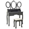Day and Night - Day and Night Dressing Table with Stool and Gray Triple Folding Mirror