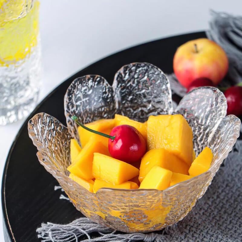 ZISIZ Gold Rim Glass Salad/Fruit Bowls (Set of 3)