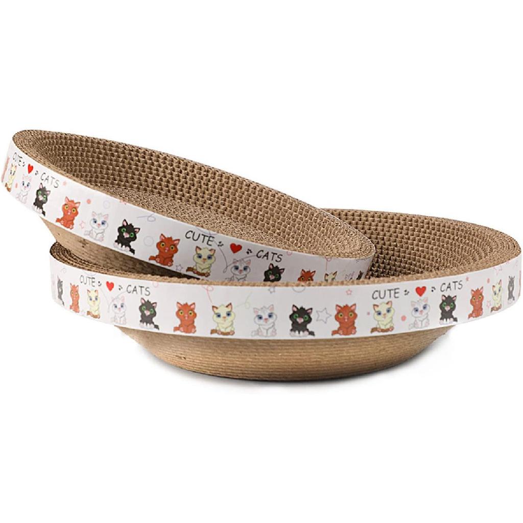 Round Scratching Board Toy Funny Claw Grinder Corrugated Paper Kitten Bed Wear-Resistant Scratcher Nest for Cats Scratcher Cardboard House Large