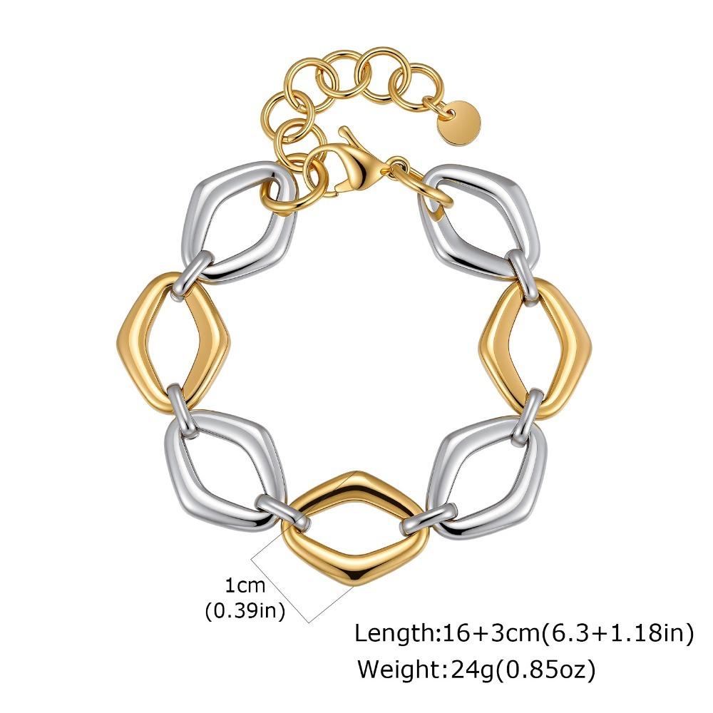 Glossy Stainless Steel Chain Bracelet Gold Plated Women's Jewelry O-Ring Bracelet  Women Men