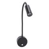 Dimmable RV Reading Light 3 Color Temperature Boat Bedside Flexible Gooseneck Wall Lamp with USB Charging Port 10‑30V Black