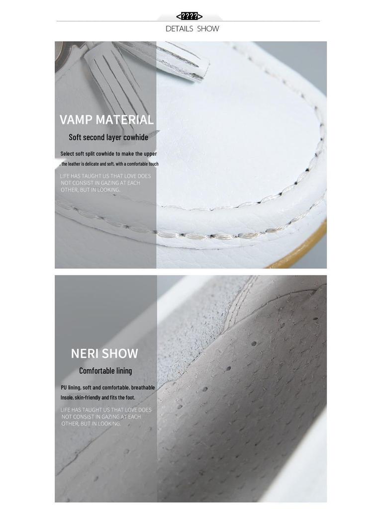 Damen 2024 Frühling/Herbst Leder Keilabsatz Übergröße Mokassins - Lässige Mutterschuhe