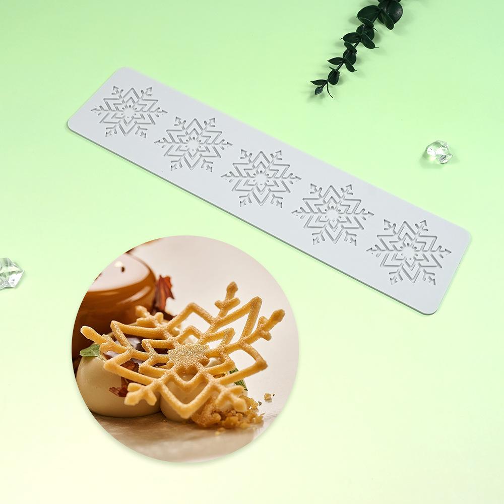 Snowflake Pinecone Antlers Flip Sugar Lace Mat DIY Christmas Chocolate Crispy Silicone Mat Artistic Vegetable Decoration Mold