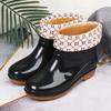 Rain boots women's low tube non-slip fashion kitchen women's rain shoes short tube fashion water shoes beef tendon sole adult water shoes