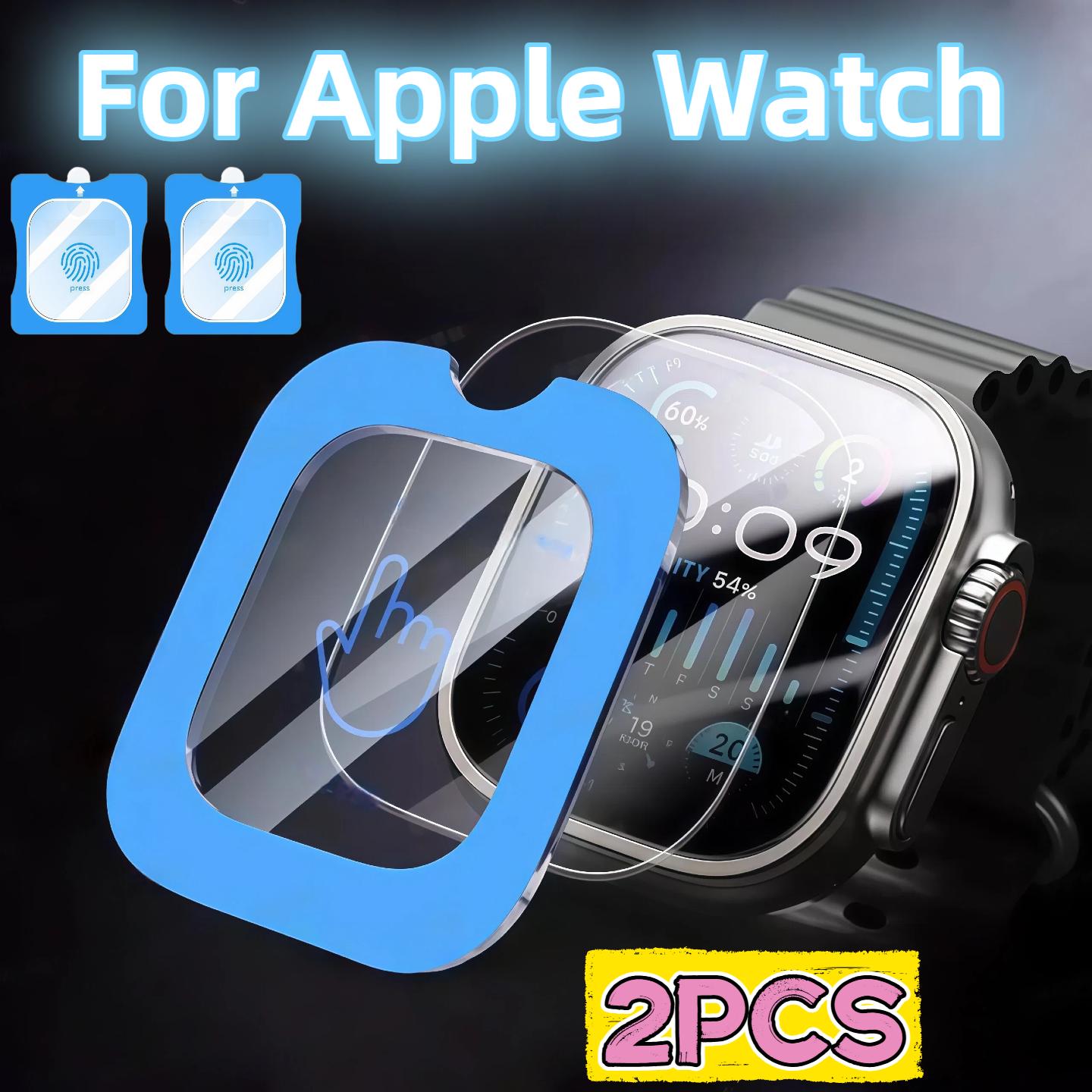 

Easy Install 2Pcs Tempered Glass Film For Apple Watch Ultra 2 3 Ultra2 Ultra3 49mm Screen Protector With Alignment Tool 49mm Ultra3