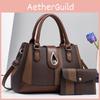 Stylish Womens Large Capacity Pu Leather Tote Bag With Unique Mother Child Design