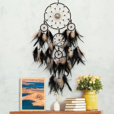 Vintage Black Feathers Dream Catcher Wall Hanging Bedroom Pendants Home Decorations  Handmade Wind Chimes For Birthday Gifts