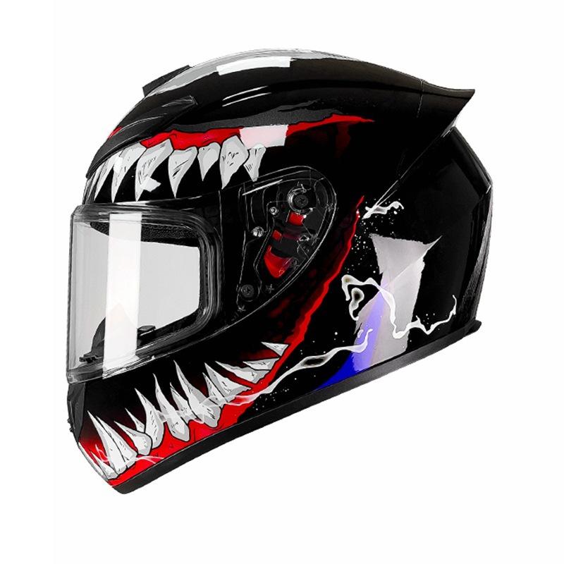 New QK111 Four-Season Full-Face Motorcycle Helmet Unisex Riding Helmet for Adults with Clear or Black Lens Available
