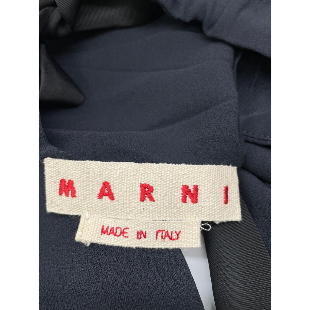 MARNI ABMA0725A0TV285 Navy Back Ribbon One Piece dress 36 NavyUsed