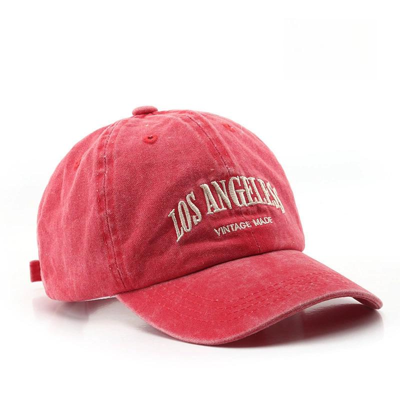 

Retro Cotton Baseball Cap Men Women Letter Embroidery Hip Hop Hat Unisex Spring Summer Adjustable Snapback Sports Caps червоний