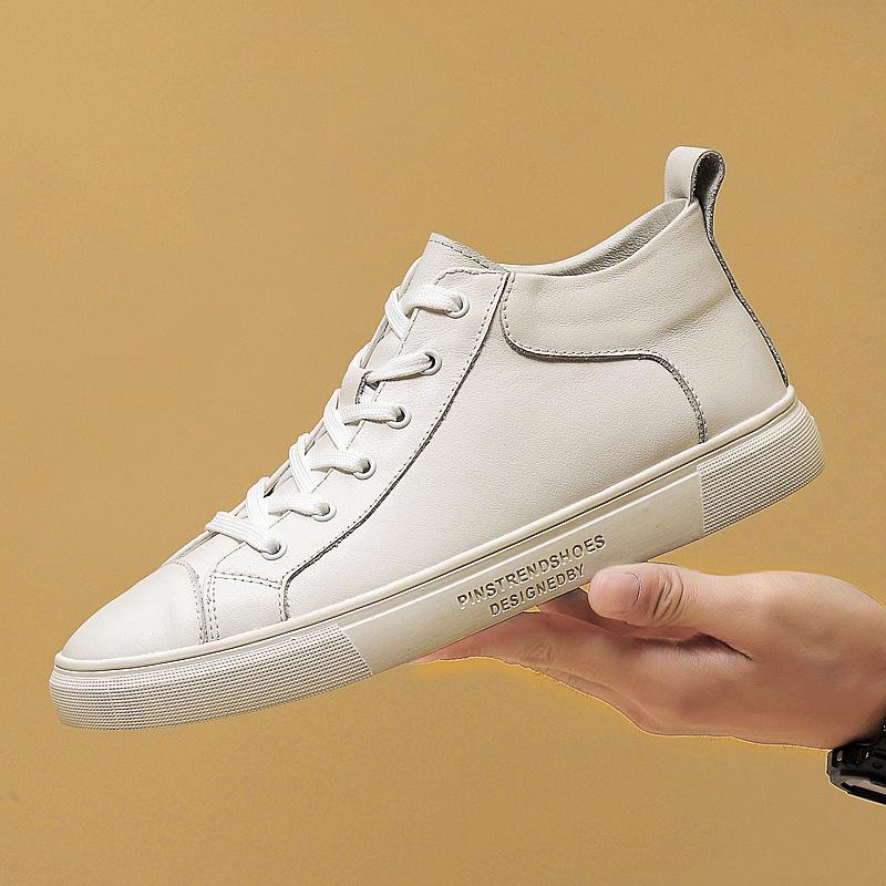 Men's Shoes 2025 Summer New Products Street Travel Tide Wear Waterproof Medium Help Heightening Board Shoes Youth Platform Casual Shoes