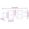 Wall Shelf Black Oak Effect 129 x 18 x 42 cm Wood Based Material