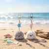 2Pcs Fluffy Ocean Theme Keychain Soft Kawaii Keyring Adorable Bag Charm  Bag Decoration