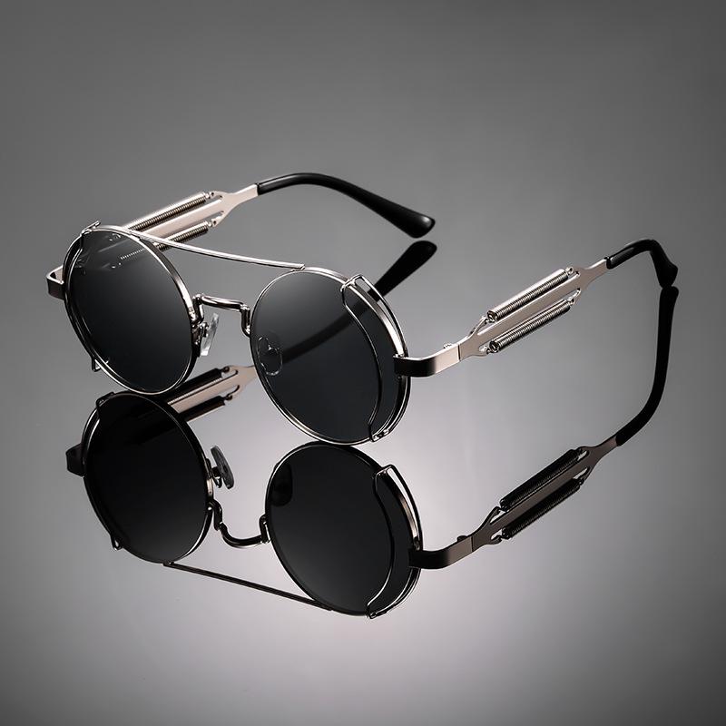Unisex Steampunk Fashion Sunglasses with Trendy Colored Lenses