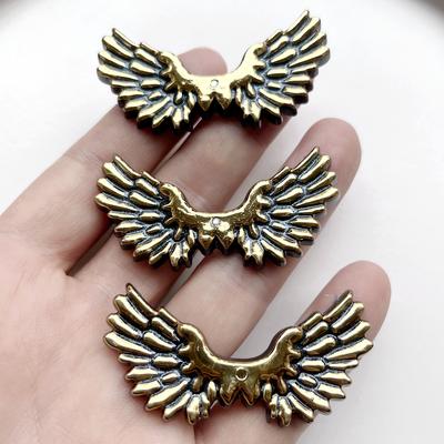 Super Glamorous Retro Golden Angel Wings Resin Flat Back Decoration Diy Jeweled Hair Accessories Decorative Scrapbook Accessories 4pcs/lot