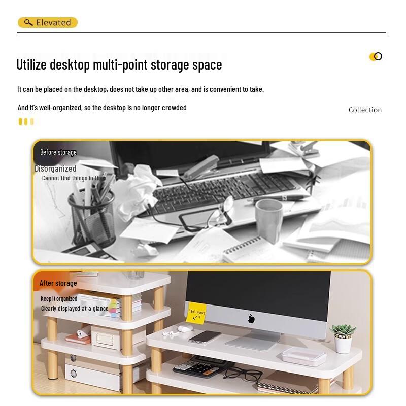 Multi-Tier Desk Clamp Laptop Riser Stand with Wireless Charging