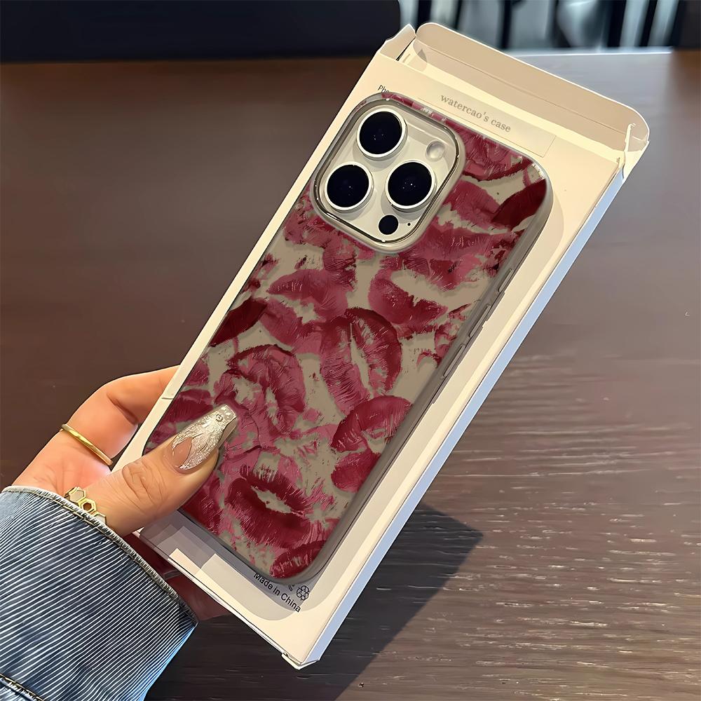 Ultra Slim Phone Case For Iphone 14 16 17 Air 15Plus 12 13 11 Pro Max Protective Thin Shell Sexy Red Lips Durable Flexible Cover