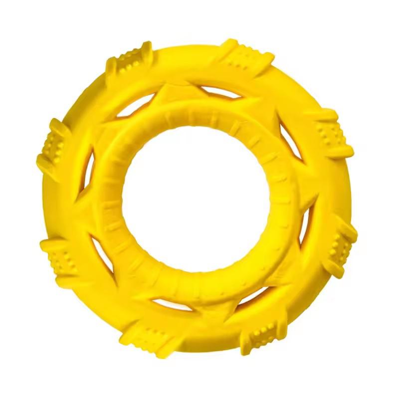 Disco Volador de Anilla de Tracción TPR Duradero Juguete para Perros Ligero Suave Interactivo para Exteriores Entrenamiento Molienda de Dientes Juguete para Masticar Para Perros Medianos Suministro de Juego de Buscar para Mascotas
