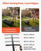 Compost Spreader, 112 cm Wide Peat Moss Spreader with Push/Tow Handle, 4 Heights Adjustable, Powder-Coated Steel Garden Peat Moss Roller, Heavy Duty