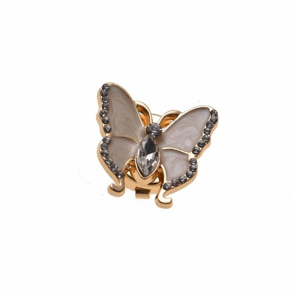 Rhinestone 3D Butterfly Cufflinks Brass Base Button Cover Creative Sleeve Button  Shirt Accessories