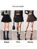 2025 Autumn/Winter Retro High-Waist Plaid Pleated Skirt