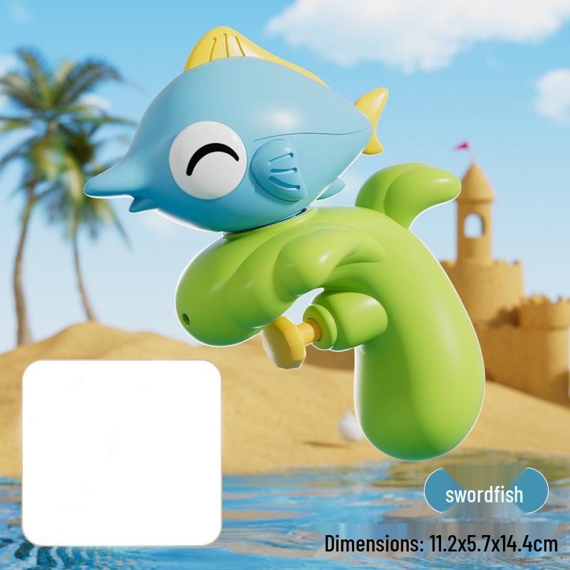 Kids' Ocean-Themed Pull-Out Water Cannon Toy for Summer Water Fights