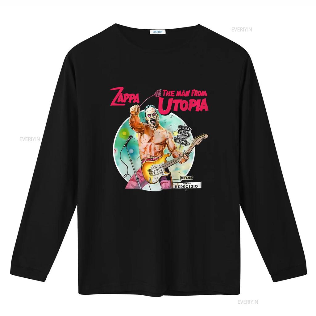 The Man from Utopia Frank Zappa Retro Rock Guitar T Shirt Vintage Design with City Names Perfect for Music Lovers vintage