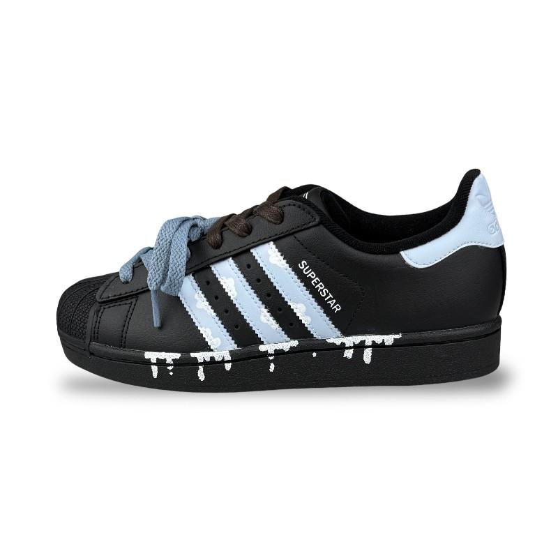 

Adidas Originals Superstar 2 Wear resistant And Lightweight Low top Skateboard Shoes Unisex Blue JI0079(Team1395-) 35⅔