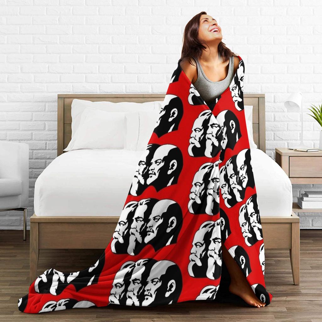 Soft Blanket Child Decorative Karl Marx Engels and Lenin Bedding Throws Flannel Bedspread For Bedroom Aesthetic Sofa Bed Cover