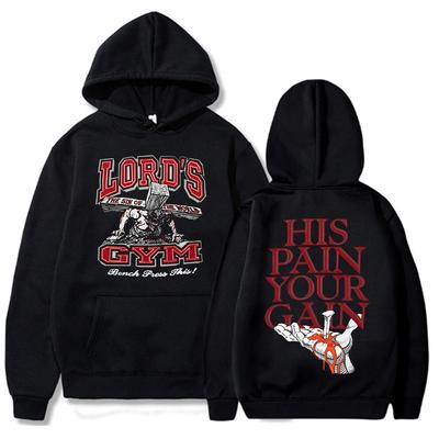 Ropa Hombre Lord's Gym His Pain Your Gain Bluzy z kapturem Długi rękaw Mężczyźni/Kobiety Bluzy z kapturem Sudaderas Unisex Casual Wygodne Topy