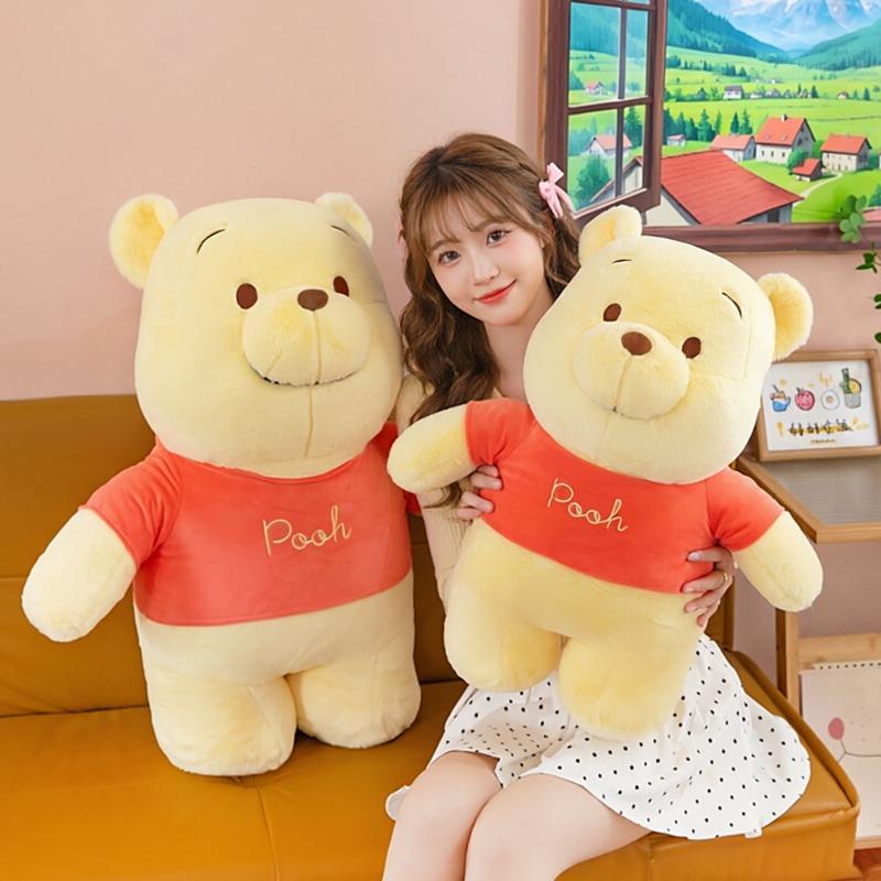 45-80Cm Winnie The Pooh Pillow Plush Toys Cute Large Bear Cartoon Plushie Birthday Doll Disney Stuffed Gift For Kids Xmas